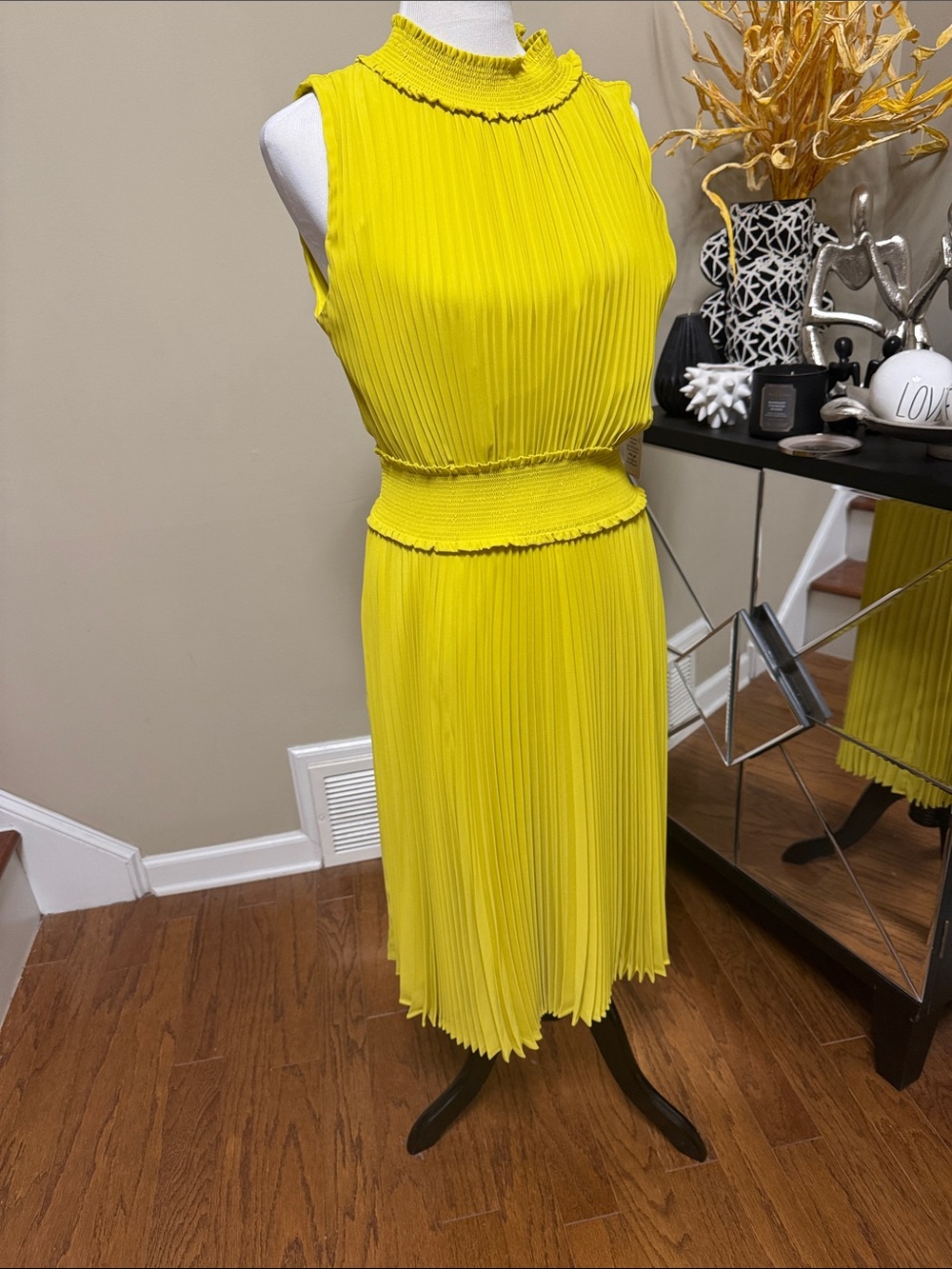 Nanette Lepore Laurel Leaf Pleated Midi Dress Size 12 NWT